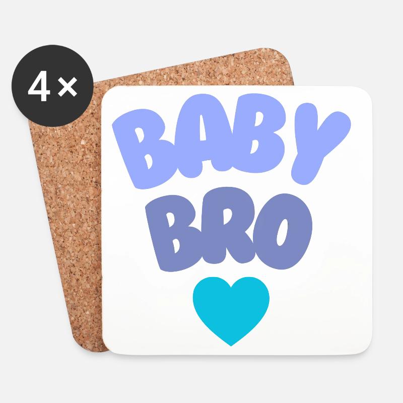 Baby Bro Love - Untersetzer (4er-Set) - Weiß