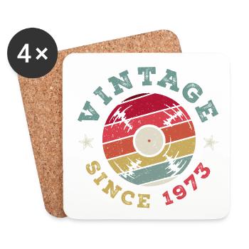 Vintage 1973 - Untersetzer (4er-Set) - Weiß - Vorne