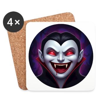 Vampirgrinsen – roter Blick - Untersetzer (4er-Set) - Weiß - Vorne