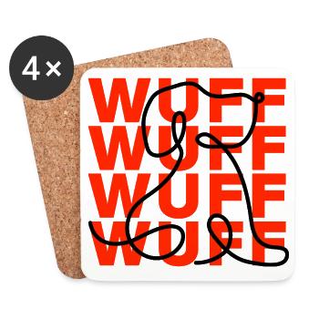ICH SPRECHE FLIEßEND WUFF – DOG LOVER! - Untersetzer (4er-Set) - Weiß - Vorne