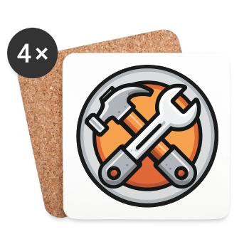 Tools in hand, handyman always ready, handyman - Coasters (set of 4) - white - Front