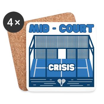 Padel-Mittelfeldkrise – Lustiges Padel-Geschenk - Untersetzer (4er-Set) - Weiß - Vorne