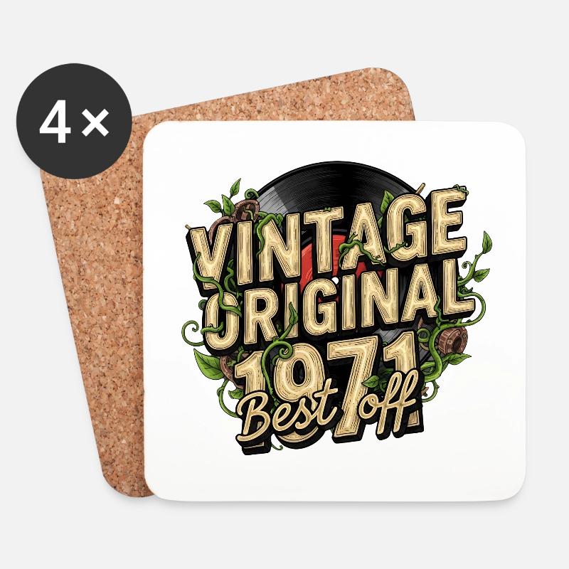 Vintage Original 1971 Best Off - Untersetzer (4er-Set) - Weiß