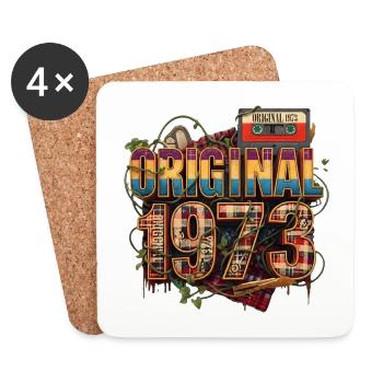 Original 1973 Retro Collage - Coasters (set of 4) - white - Front