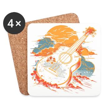 Ukulele Illustration - Coasters (set of 4) - white - Front