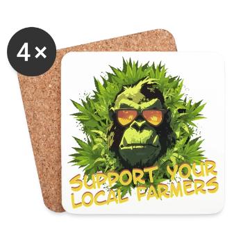Support your local farmers - Coasters (set of 4) - white - Front