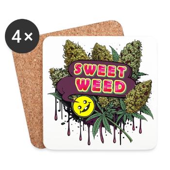 Sweet Weed - Coasters (set of 4) - white - Front