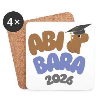 AbiBara 2026 – Relax jusqu’à la remise des diplômes - Dessous de verre (lot de 4) - blanc - Devant