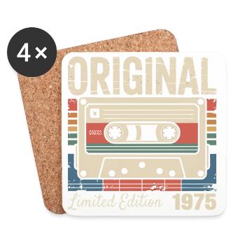 51st Anniversary - Vintage Gift 1975 - Coasters (set of 4) - white - Front