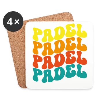 Pádel Vintage - Coasters (set of 4) - white - Front