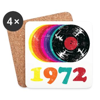 Millésime 1972 - Dessous de verre (lot de 4) - blanc - Devant