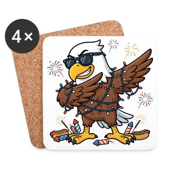 Funny dabbing eagle for the 4th of July - Coasters (set of 4) - white - Front