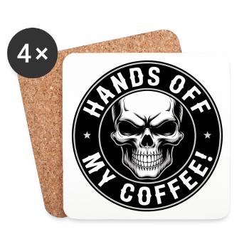 Hände Weg Von Meinem Kaffee Skull - Untersetzer (4er-Set) - Weiß - Vorne