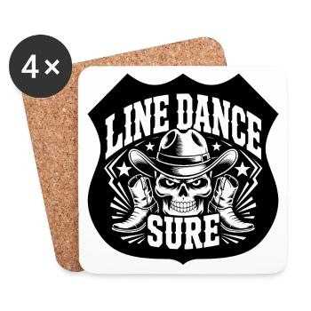 Western de la danse en ligne - Dessous de verre (lot de 4) - blanc - Devant
