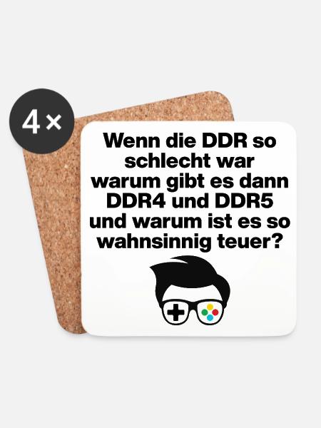 DDR4 & DDR5, NUR FÜR NERDS! GAMER NERDHUMOR ZOCKER - Untersetzer (4er-Set) - Weiß