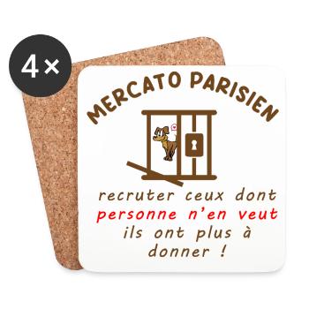 Mercato_parisien_recruter - Dessous de verre (lot de 4) - blanc - Devant