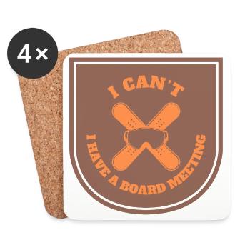 Snowboarding Board Meeting - Untersetzer (4er-Set) - Weiß - Vorne