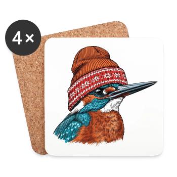 Tuque douillet Kingfisher - Dessous de verre (lot de 4) - blanc - Devant
