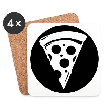 Pizza slice - Coasters (set of 4) - white - Front
