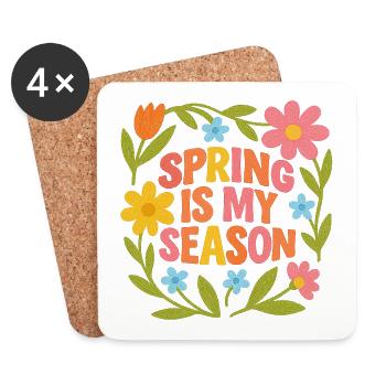 Spring is my favorite time of the year - Coasters (set of 4) - white - Front
