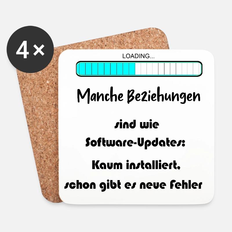 Fortschrittsbalken Blau Muster - Untersetzer (4er-Set) - Weiß