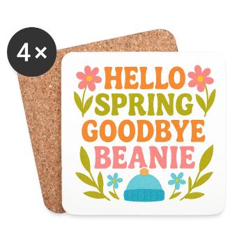 Hallo Frühling Goodbye Cap - Untersetzer (4er-Set) - Weiß - Vorne