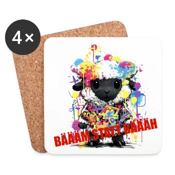 Graffiti Sheep: Colorful Splendor Street Style - Coasters (set of 4) - white - Front