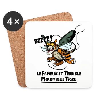 DIE BERÜHMTE TIGERMÜCKE - Untersetzer (4er-Set) - Weiß - Vorne