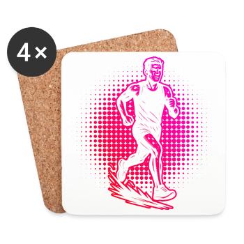Running Love Look Clear pour la course - Dessous de verre (lot de 4) - blanc - Devant