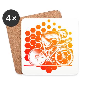 Conception de vélos de route à propulsion - Dessous de verre (lot de 4) - blanc - Devant