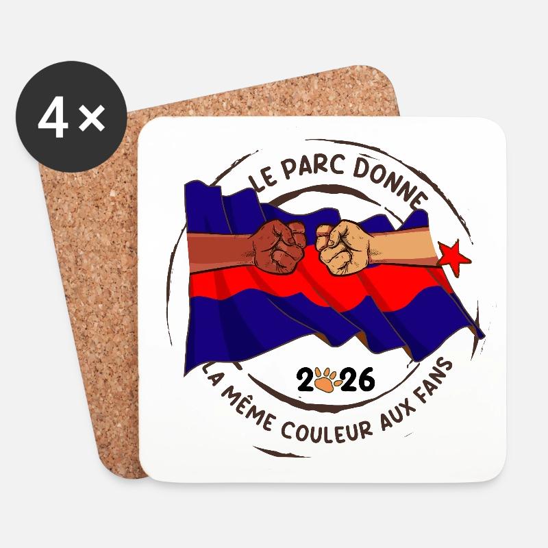 Le_Parc_donne_la_meme_couleur_aux_fans - Untersetzer (4er-Set) - Weiß
