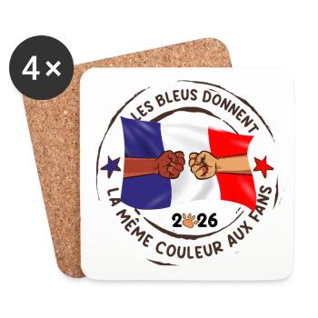 Les_bleus_donnent_la_meme_couleur_aux_fans - Untersetzer (4er-Set) - Weiß - Vorne