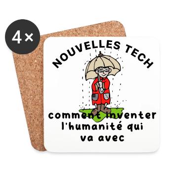 Les_nouvelles_tech_et_l-humanite_ - Dessous de verre (lot de 4) - blanc - Devant