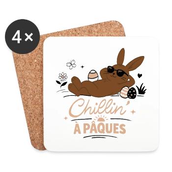 Osterhase - Untersetzer (4er-Set) - Weiß - Vorne