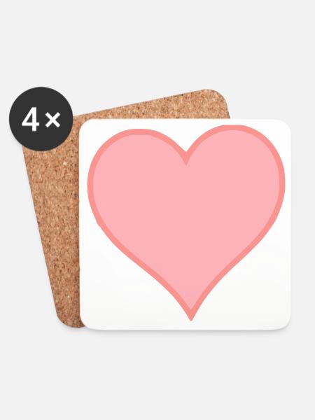 rosa Herz rosa Geschenk Valentinstag - Untersetzer (4er-Set) - Weiß