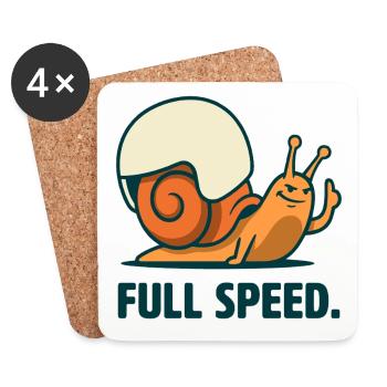 Escargot à pleine vitesse - Dessous de verre (lot de 4) - blanc - Devant