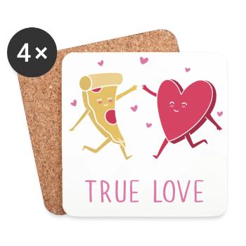 True Pizza Love - Coasters (set of 4) - white - Front