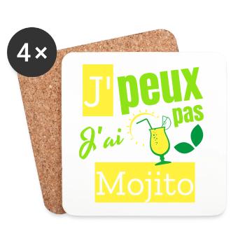 Ich kann nicht. Ich habe einen Mojito. - Untersetzer (4er-Set) - Weiß - Vorne