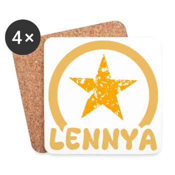 Lennya comme prénom - Dessous de verre (lot de 4) - blanc - Devant