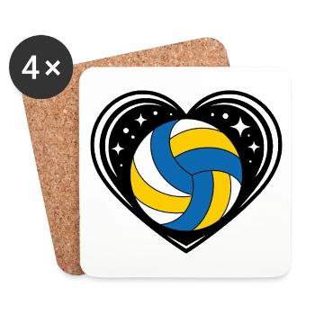Volleyball Galaxy - Coasters (set of 4) - white - Front