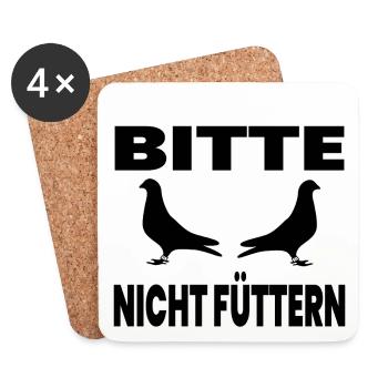 Tauben - Untersetzer (4er-Set) - Weiß - Vorne