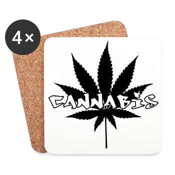 Cannabis - Weed - Legalize - Coasters (set of 4) - white - Front