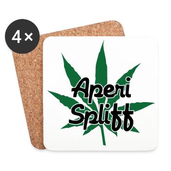 Aperi Spliff - Cannabis - Weed - Dessous de verre (lot de 4) - blanc - Devant