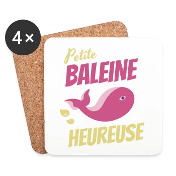 Petite baleine heureuse - Dessous de verre (lot de 4) - blanc - Devant