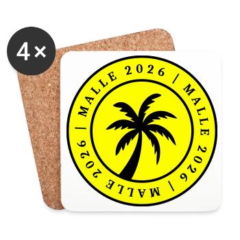 Malle 2026 Palme Kreis - Untersetzer (4er-Set) - Weiß - Vorne
