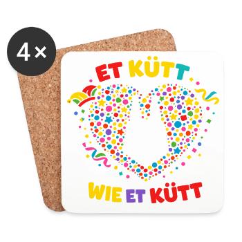 Carnival Cologne Jeck Confetti Party Costume - Coasters (set of 4) - white - Front