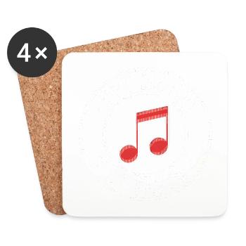 J’aime la musique, je déteste le fascisme - Produits dérivés antifascistes - Dessous de verre (lot de 4) - blanc - Devant