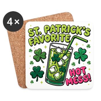 Le désordre préféré de St Patrick - Dessous de verre (lot de 4) - blanc - Devant