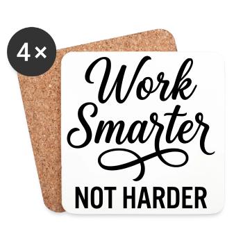 Work Smarter Not Harder - Efficiency First - Coasters (set of 4) - white - Front