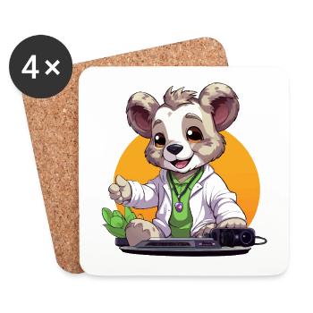 Tech-Koala Creator in retro look - Coasters (set of 4) - white - Front